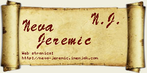 Neva Jeremić vizit kartica